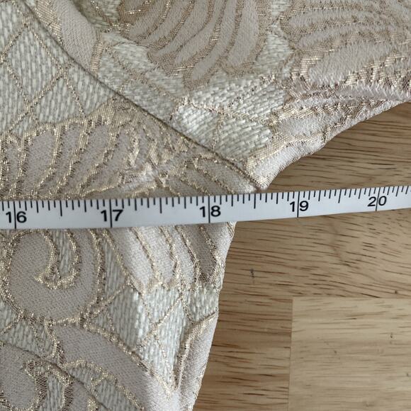 Belle Badgley Mischka Metallic Jaquard Rose Gold Ivory Dress Womens Size 10 - Picture 5 of 10